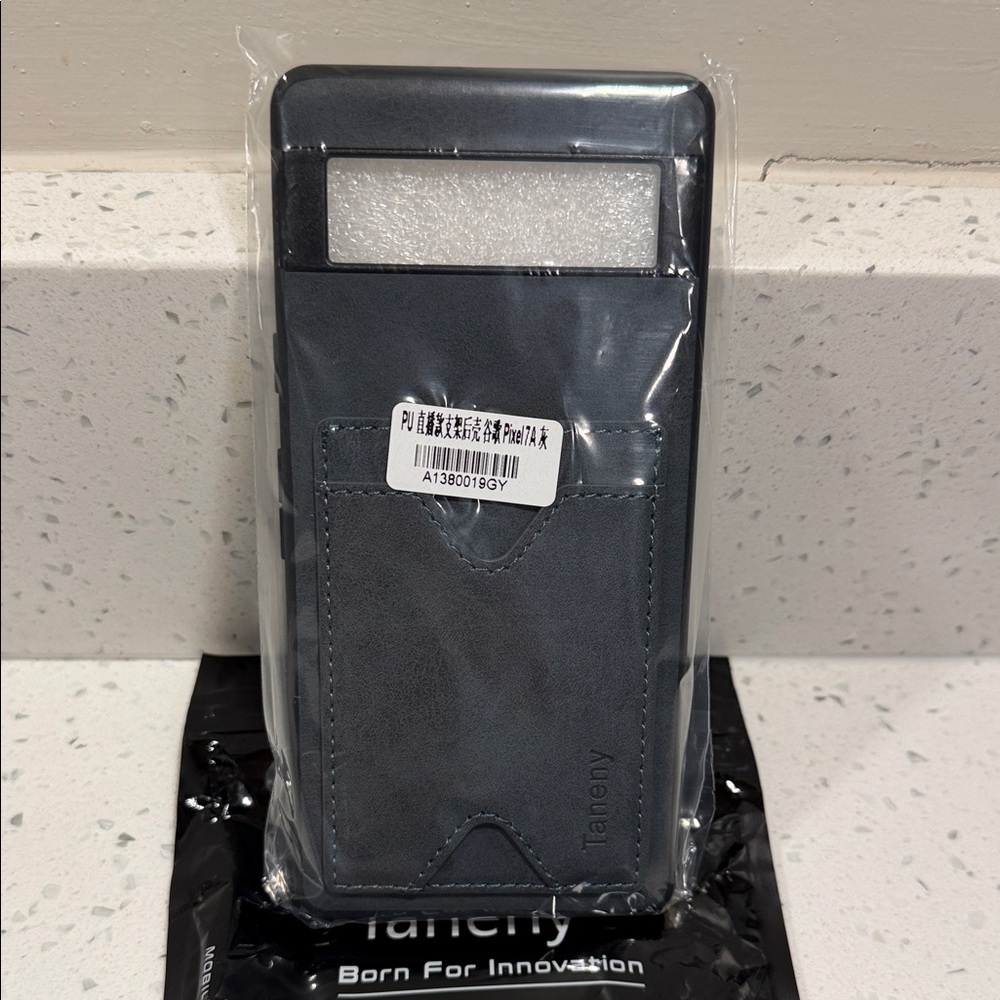 Gray Phone Case for Google Pixel 7A with Card Holder. PU leather. Brand New.
